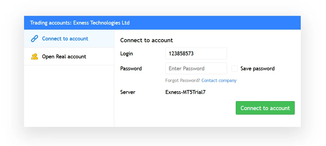 Login Exness MT5 Account